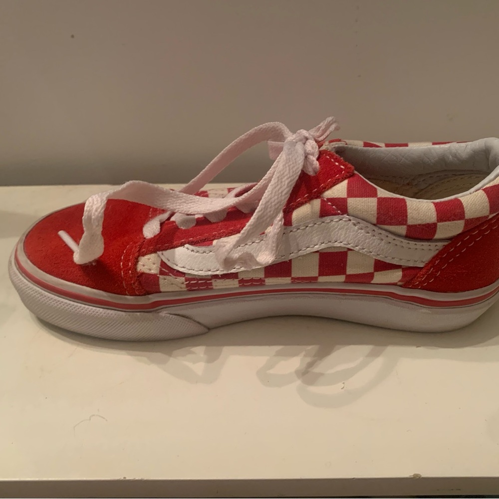 Vans Old Skool racing red white Checkered Sneakers size 12